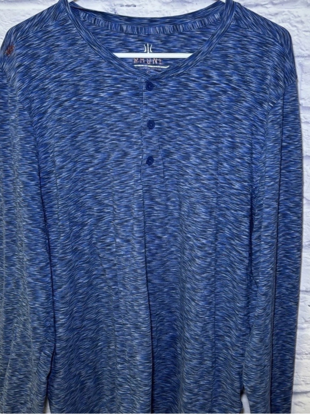 Rhone Men’s Reign Long Sleeve Performance Stretch Crewneck Shirt Blue Black XL